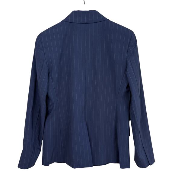 THEORY Tailor Blazer Pinstripe Navy Wool Jacket - Picture 11 of 16